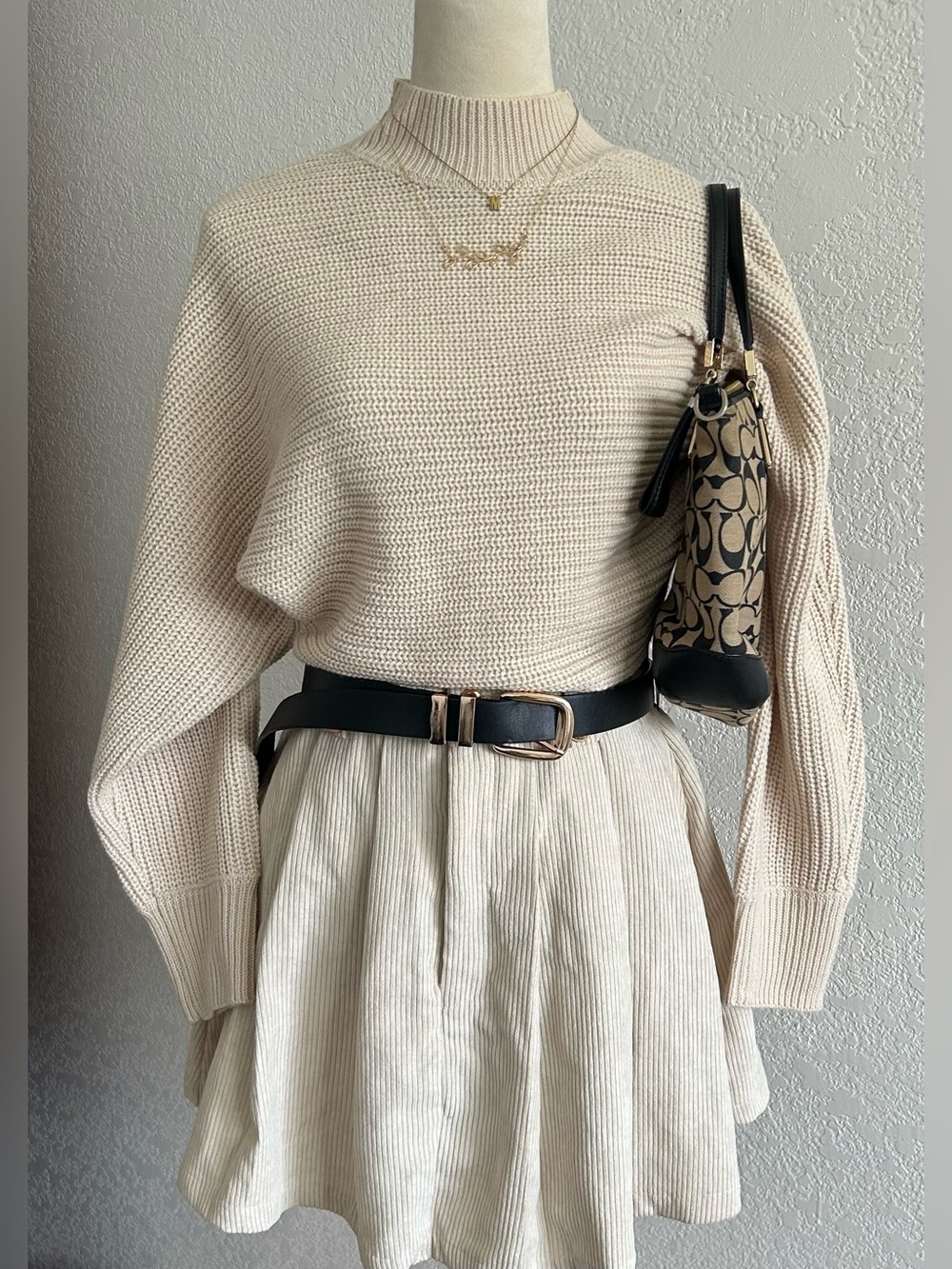 Lulu's Cozy Minimalist Cream Cropped Dolman Knit Sweater
